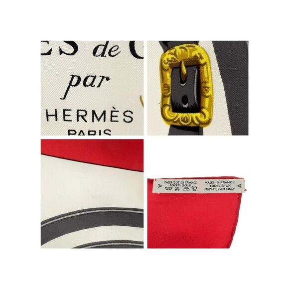 Pre Loved Hermes Silk Canvas Scarf with Multicolor Design - Picture 5 of 5